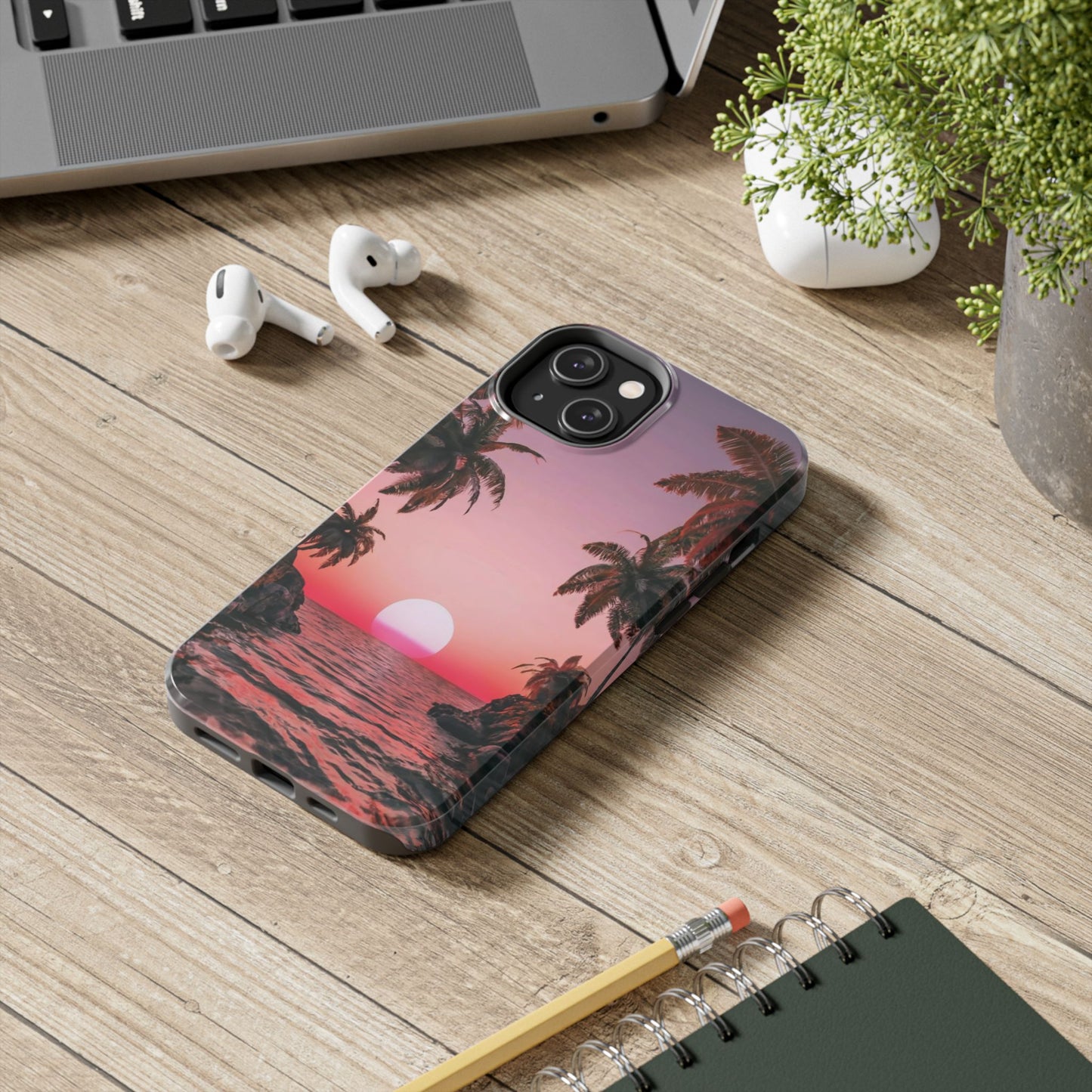 Golden Horizon Palm Sunset Tough Phone Case