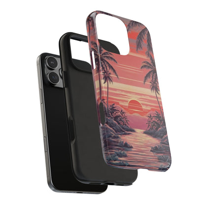 Sunset Serenity Palm Shore Tough Phone Case
