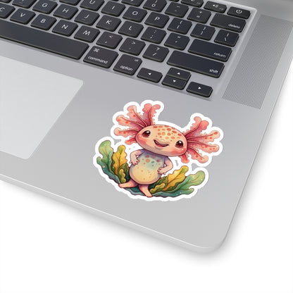 Cute Axolotl Watercolor Cartoon Sticker