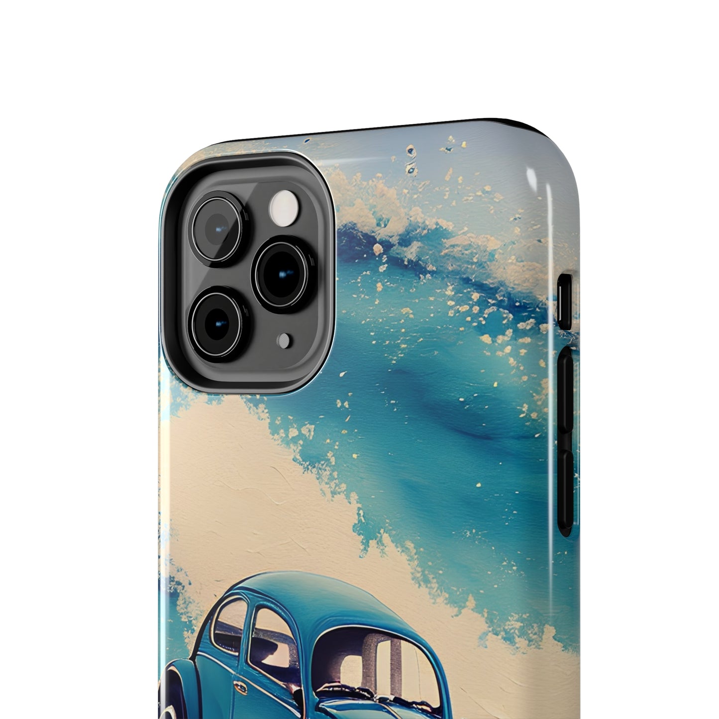 Wave Chasing Painted Blue VDub Beetle - Tough Phone Case