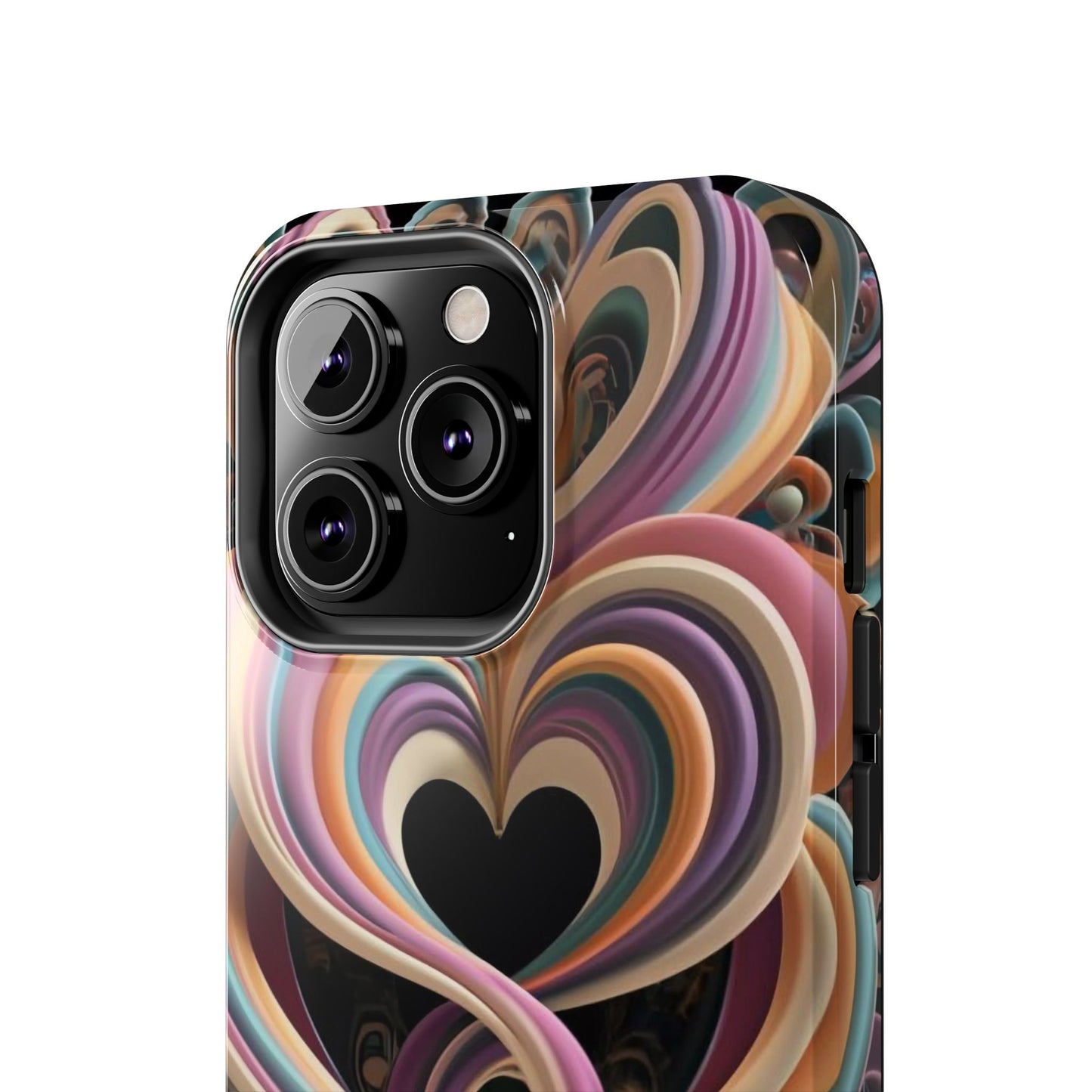 Pastel Heart Wave Abstract Tough Phone Case