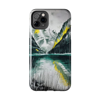 Serene Valley Charcoal Landscape Tough Phone Case