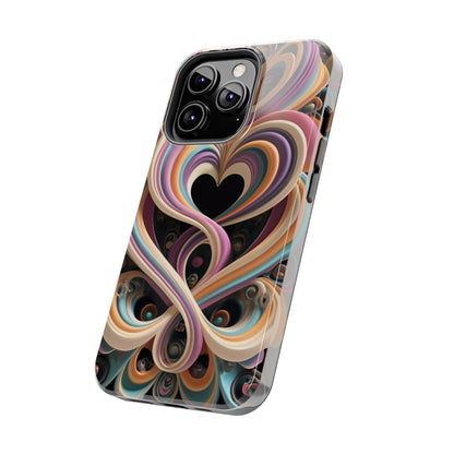 Pastel Heart Wave Abstract Tough Phone Case