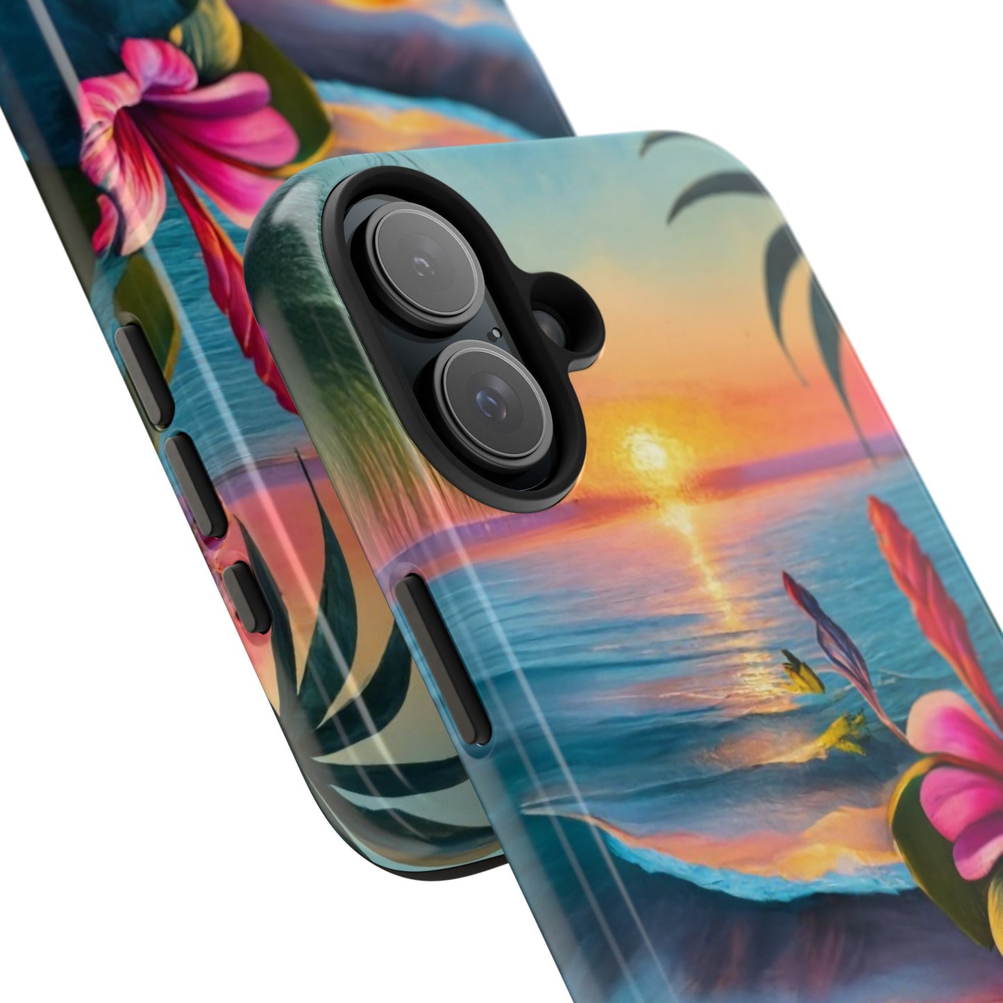 Sunset Beach Hibiscus Palms Tough Phone Case