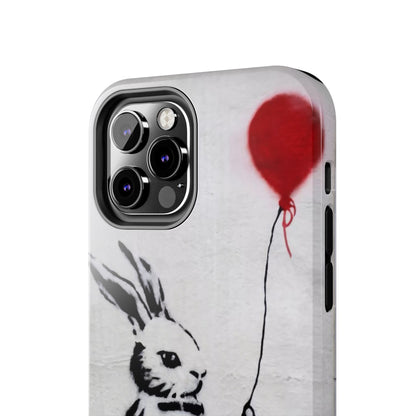 Banksy-Inspired Rabbit Balloon Escape Tough Phone Case