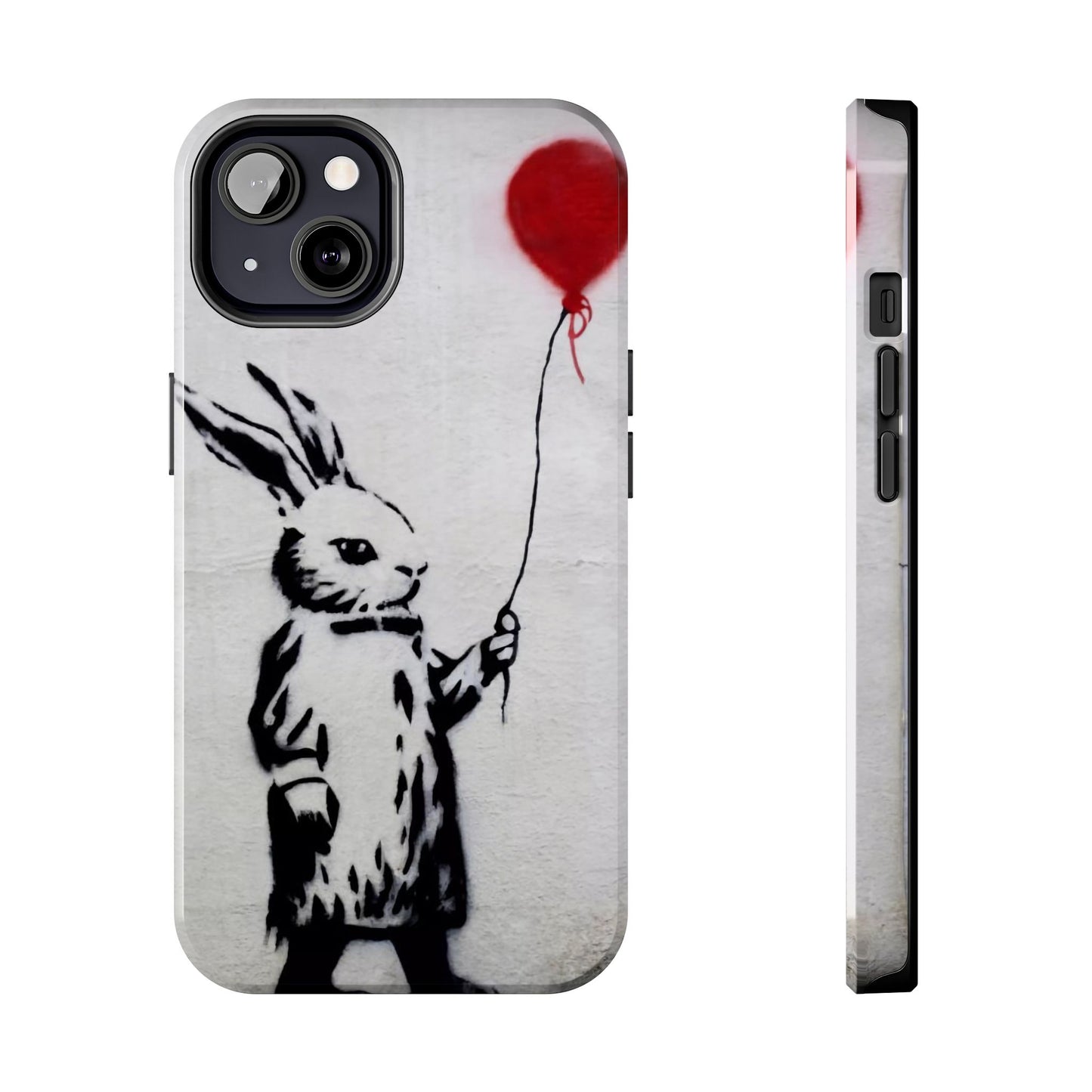 Banksy-Inspired Rabbit Balloon Escape Tough Phone Case