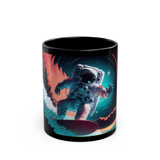 Zero-Gravity Surfing Astronaut Mug – Cosmic Adventure