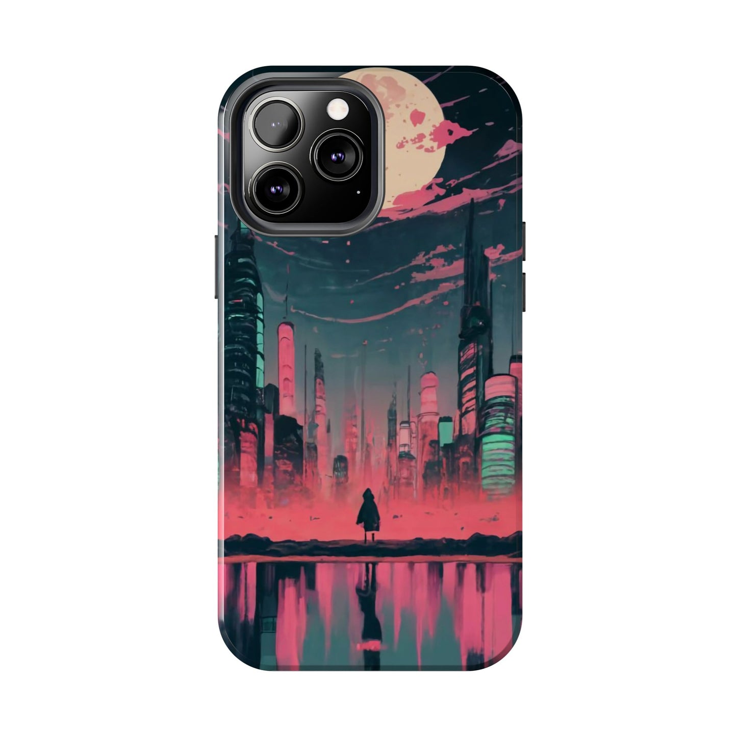 Moonlit Cityscape Night View Tough Phone Case