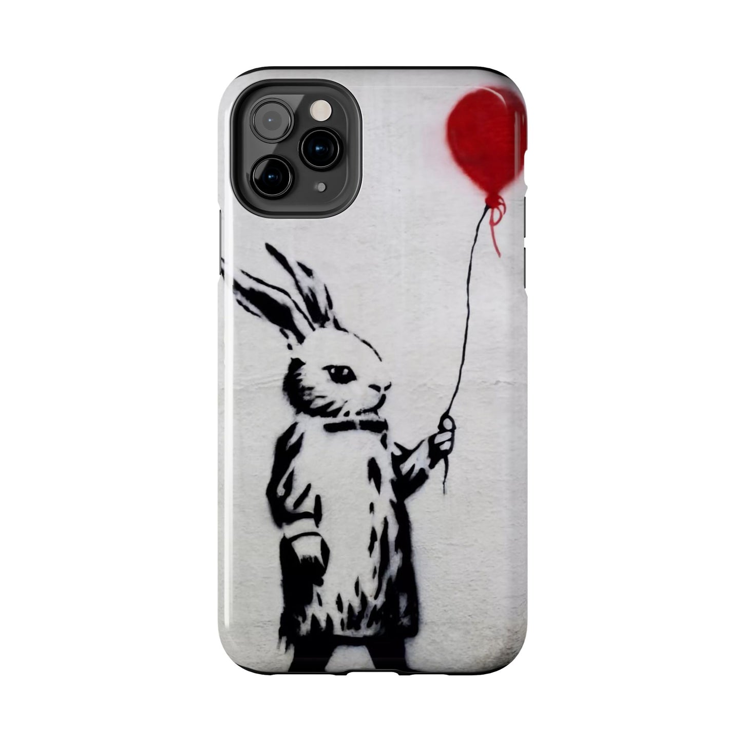 Banksy-Inspired Rabbit Balloon Escape Tough Phone Case