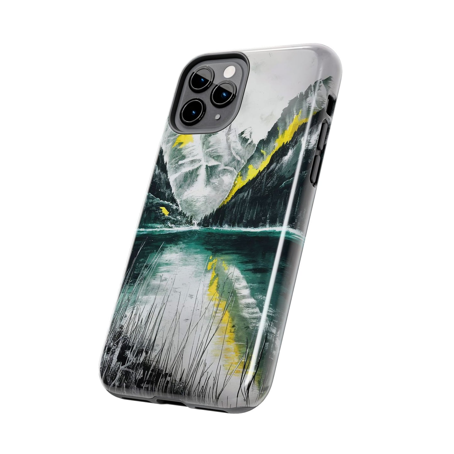 Serene Valley Charcoal Landscape Tough Phone Case