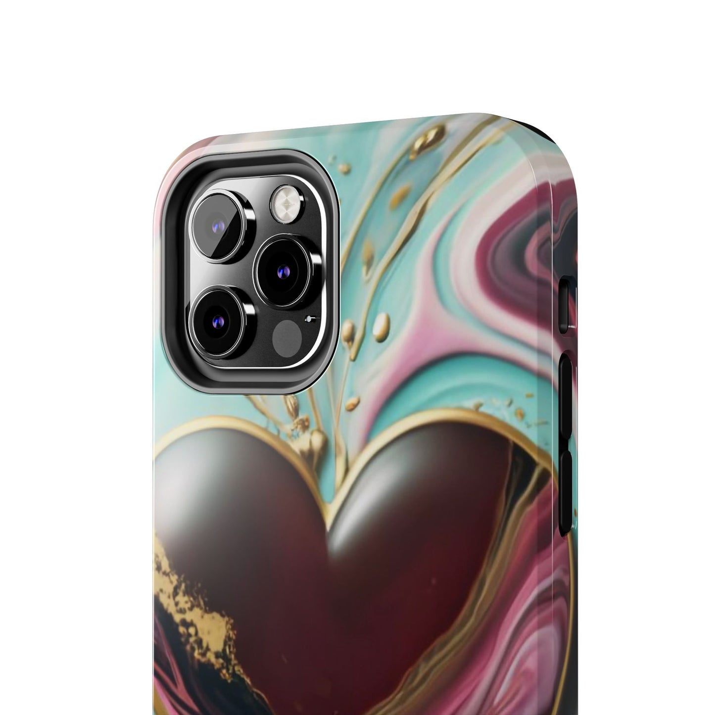 Glossy Heartburst Acrylic Pour Tough Phone Case