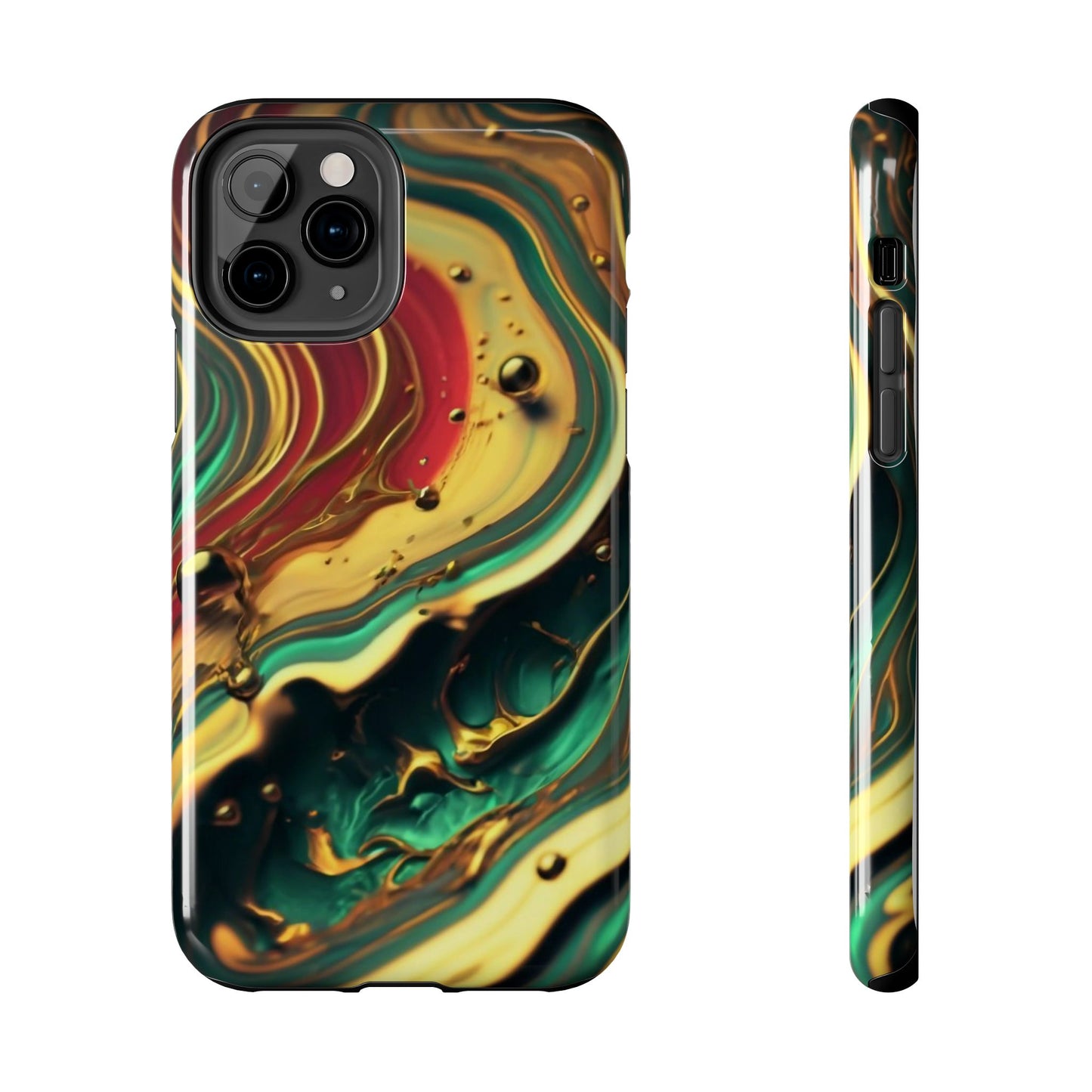 Golden Fluid Waves Defender Case