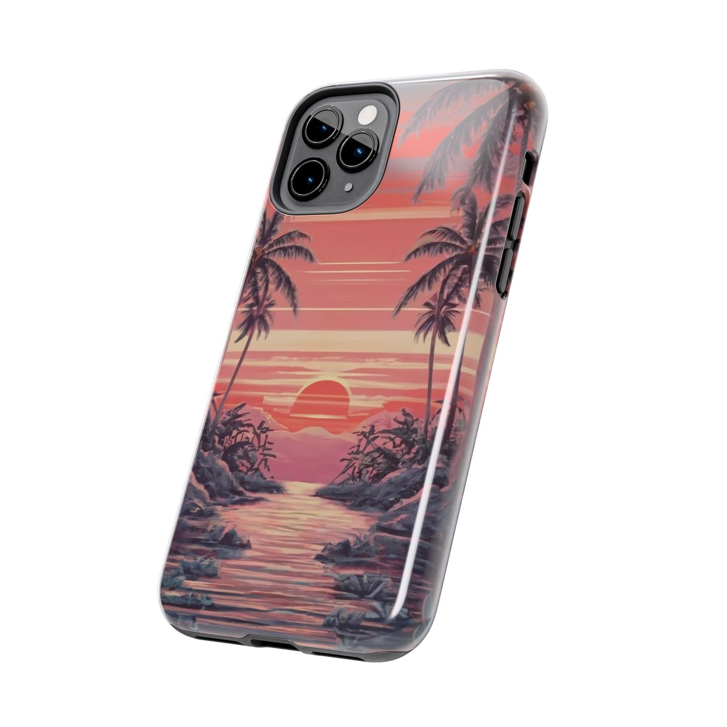 Sunset Serenity Palm Shore Tough Phone Case