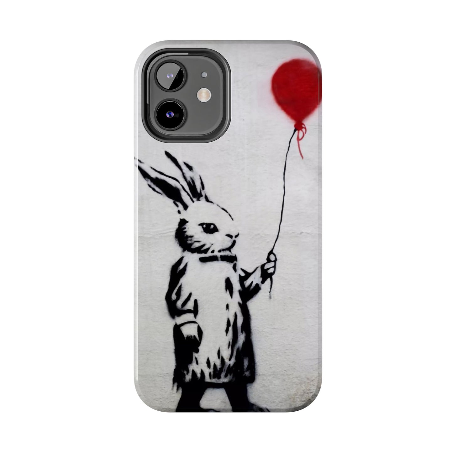 Banksy-Inspired Rabbit Balloon Escape Tough Phone Case