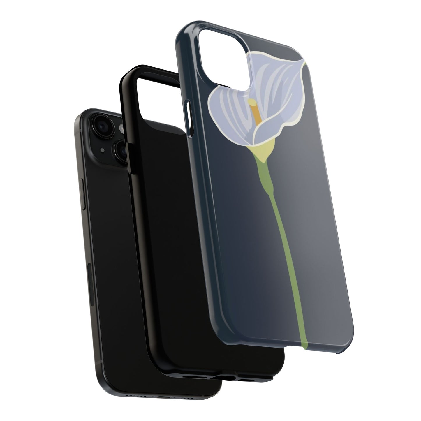 Blue Calla Flower Vector Poster Tough Phone Case