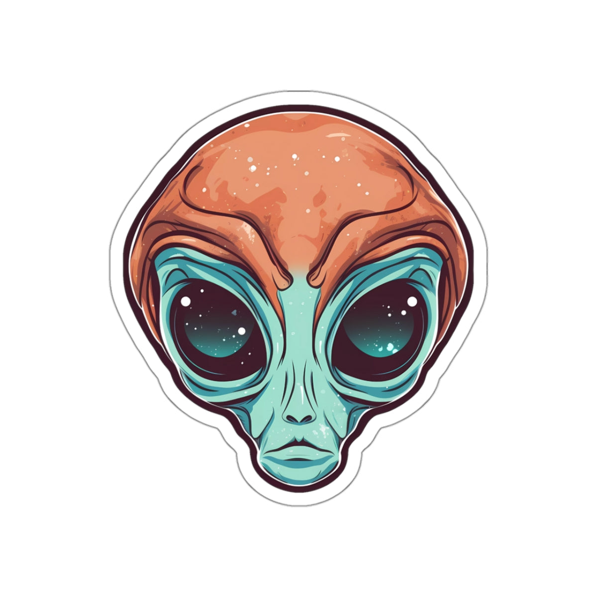 Cosmic Almond-Eyed Alien Vinyl Sticker