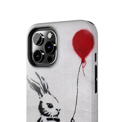 Banksy-Inspired Rabbit Balloon Escape Tough Phone Case