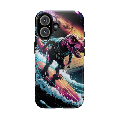 Cosmic T-Rex Surfer Tough Phone Case