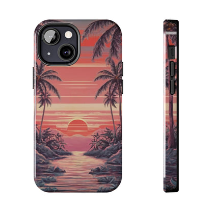 Sunset Serenity Palm Shore Tough Phone Case