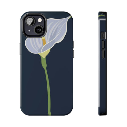 Blue Calla Flower Vector Poster Tough Phone Case