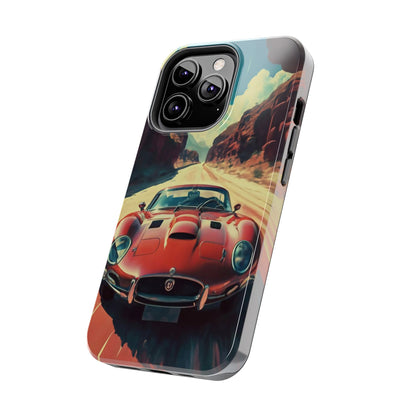 Desert Drive Red Sports Car Tough Phone Case