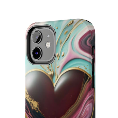 Glossy Heartburst Acrylic Pour Tough Phone Case