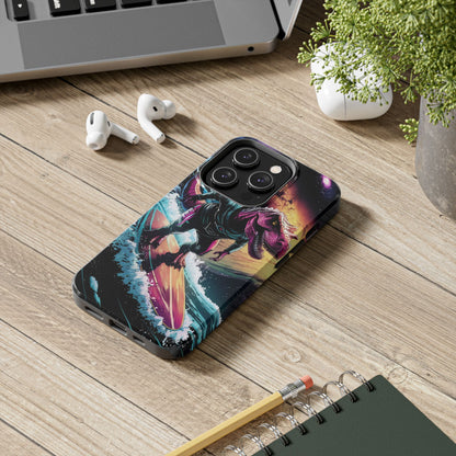 Cosmic T-Rex Surfer Tough Phone Case