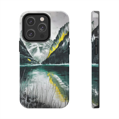 Serene Valley Charcoal Landscape Tough Phone Case