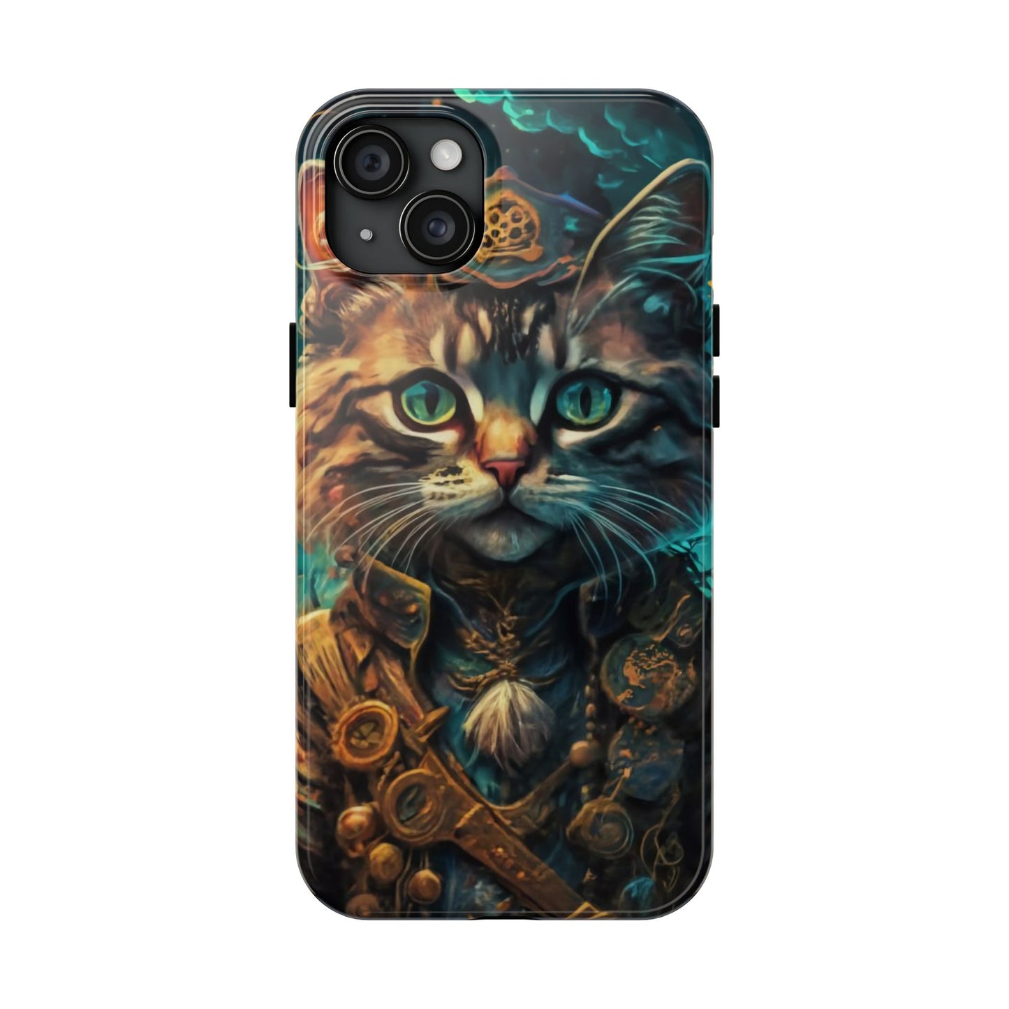 Cartoon Cat Pirate Starry Night Tough Phone Case