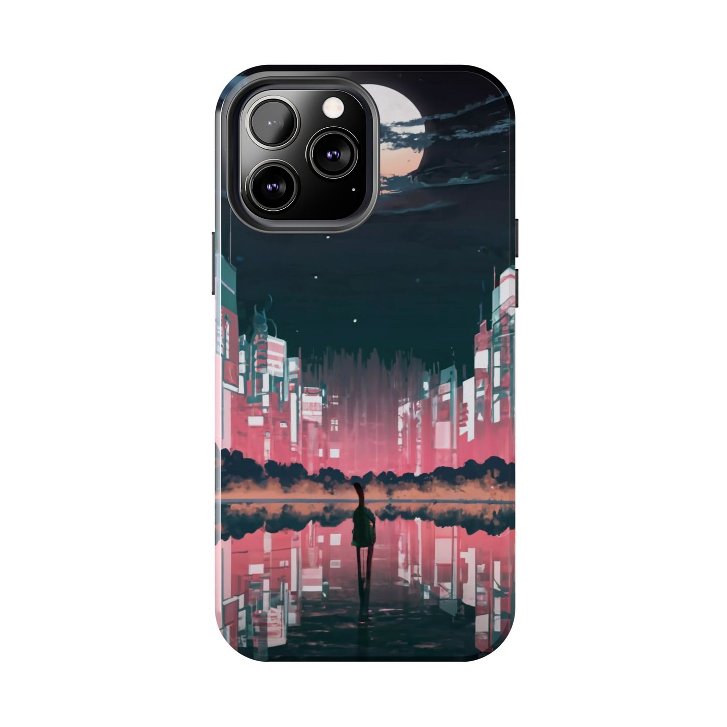 Moonlit Waterfront City Night Tough Phone Case