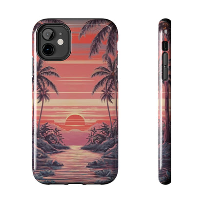 Sunset Serenity Palm Shore Tough Phone Case