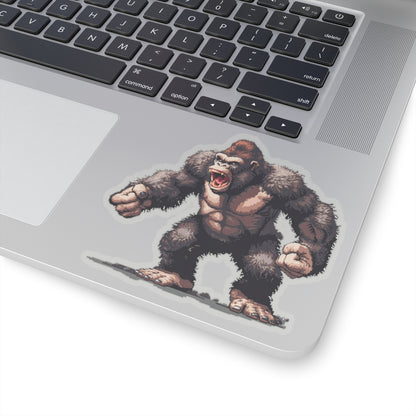 Pixelated Angry Giant Ape Arms Spread Vinyl Sticker