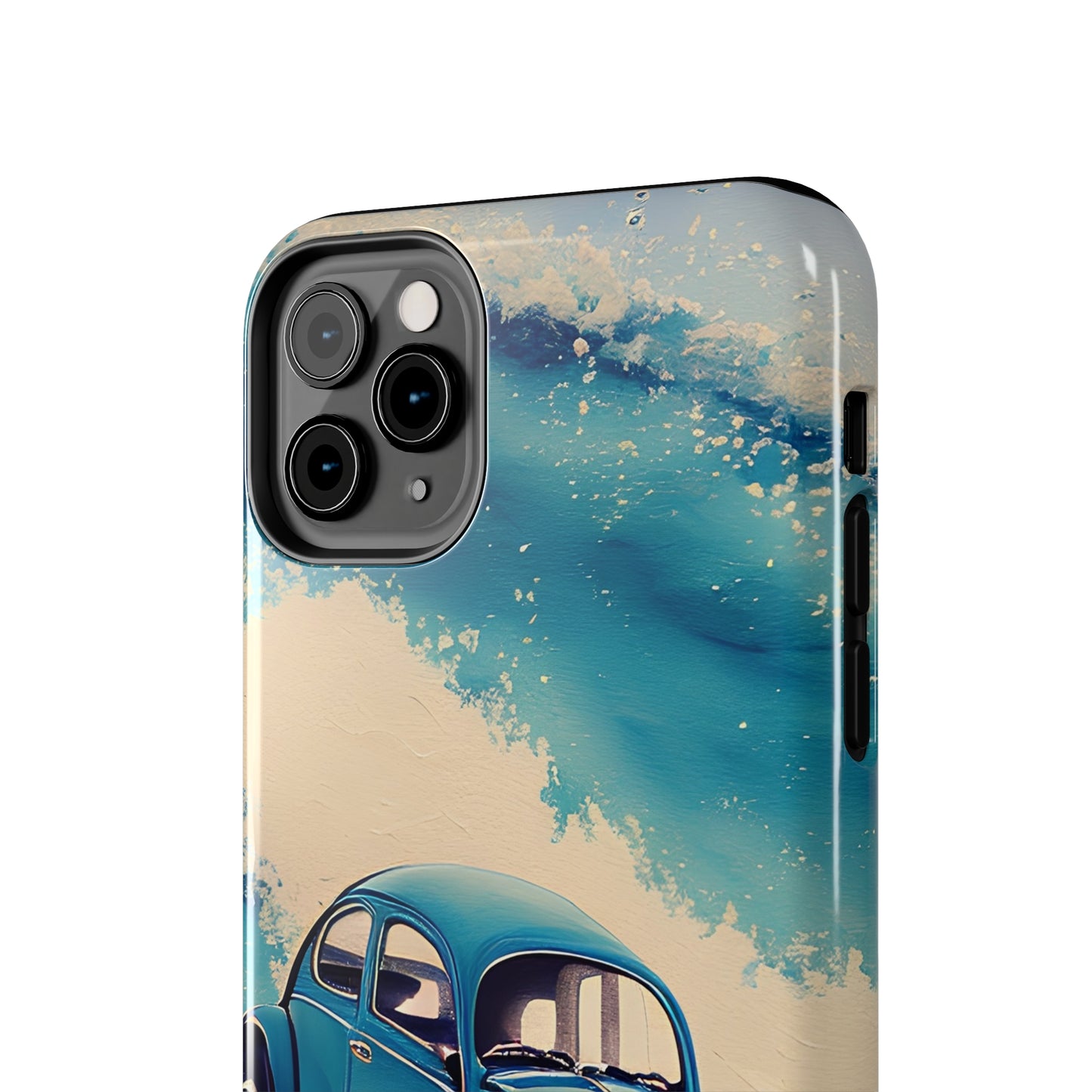 Wave Chasing Painted Blue VDub Beetle - Tough Phone Case