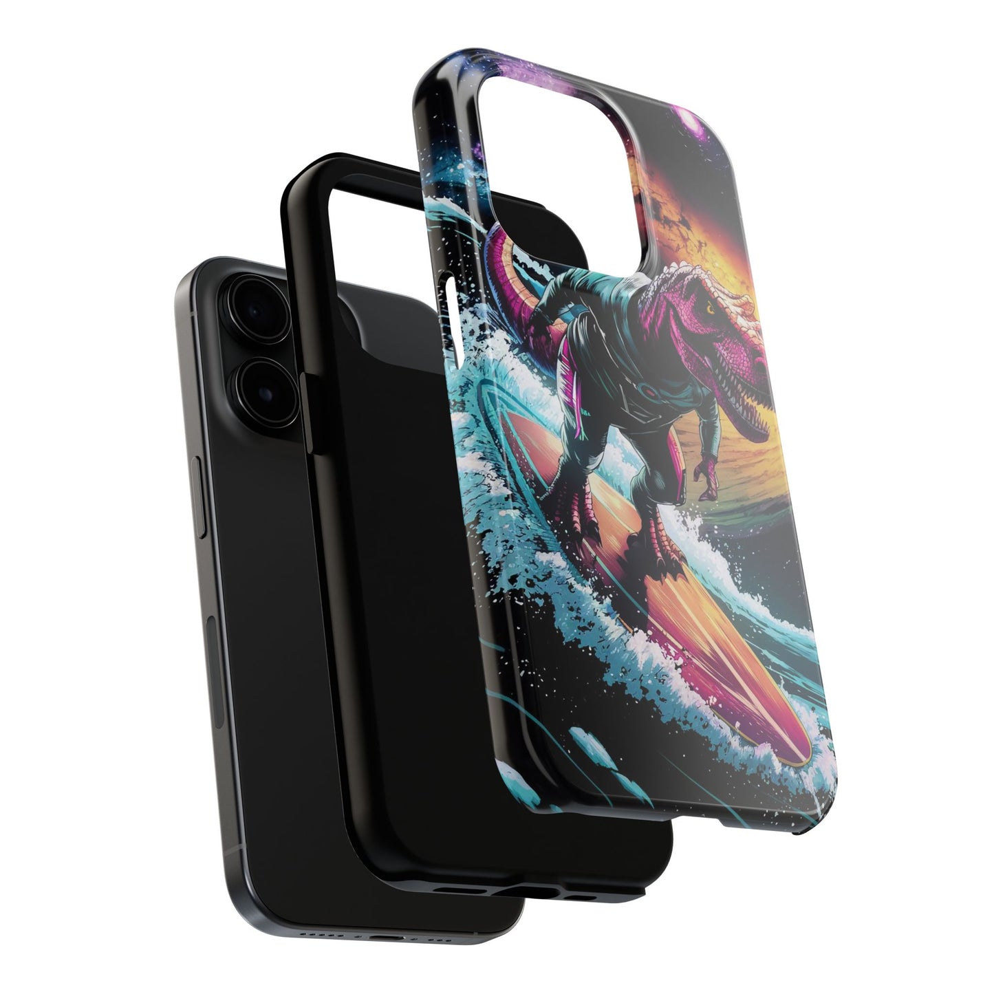 Cosmic T-Rex Surfer Tough Phone Case