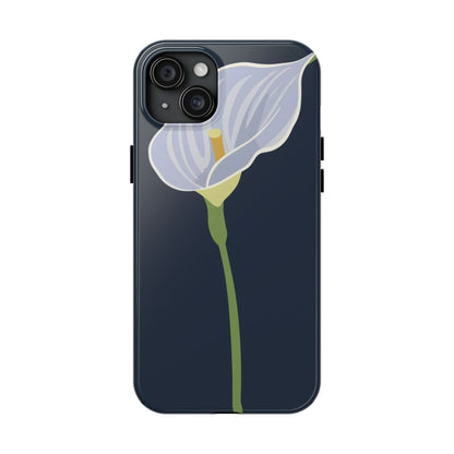 Blue Calla Flower Vector Poster Tough Phone Case