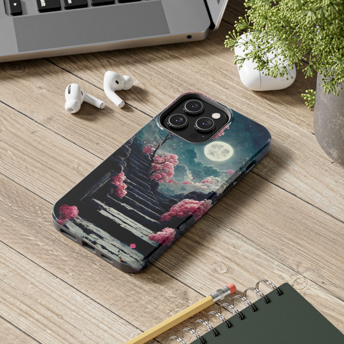 Mountain Path Cherry Blossoms Tough Phone Case