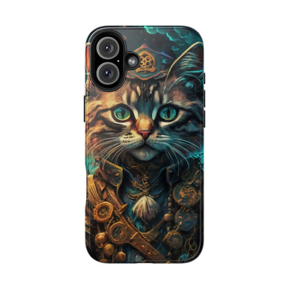 Cartoon Cat Pirate Starry Night Tough Phone Case