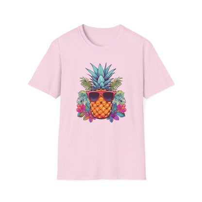 Tropical Pineapple Bloom Unisex Softstyle T-Shirt - Comfortable Tee with Vibrant Pineapple Design for Summer Vibes