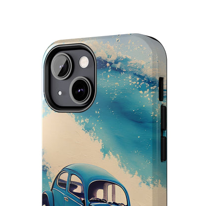 Wave Chasing Painted Blue VDub Beetle - Tough Phone Case