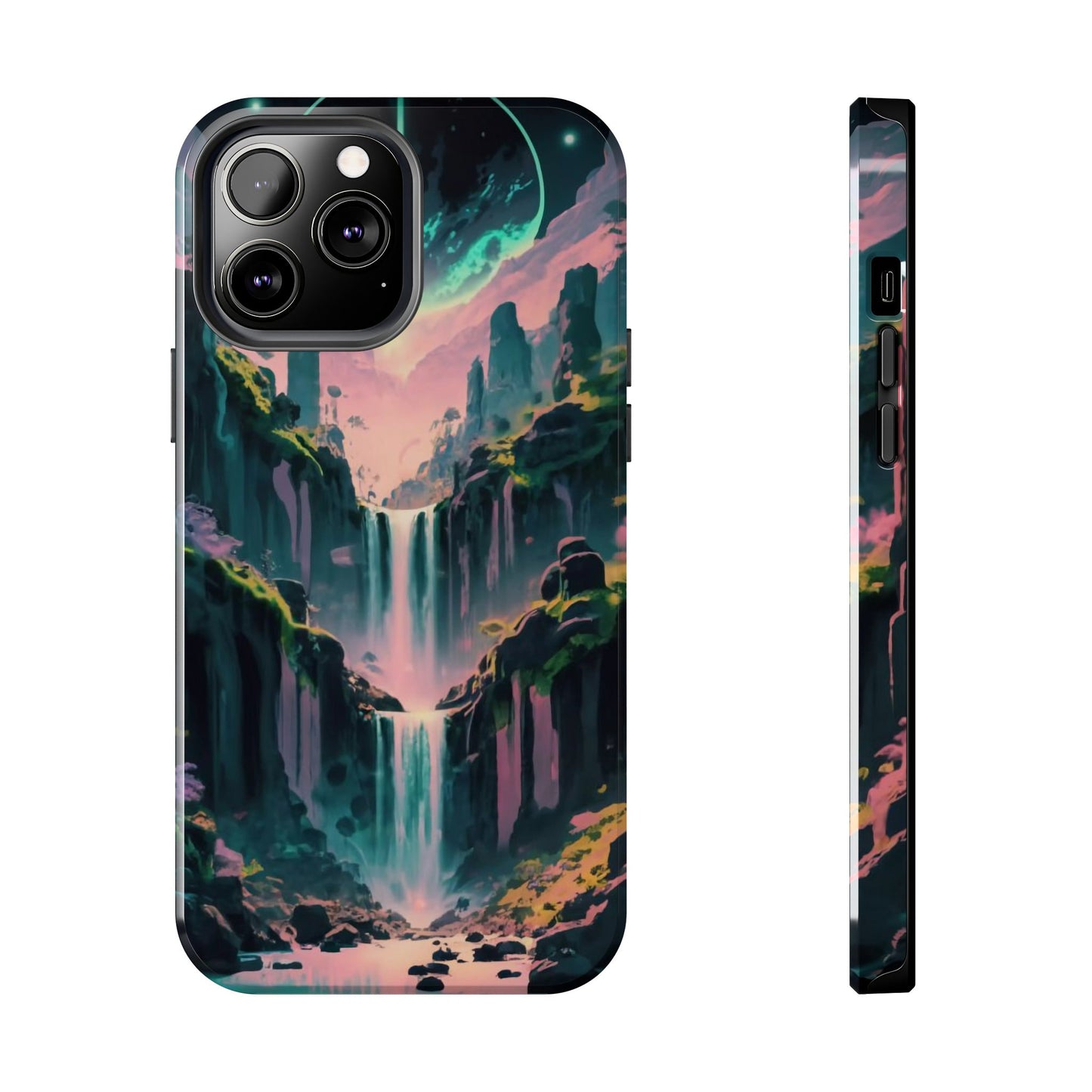 Moonfall Cascades Night View Tough Phone Case