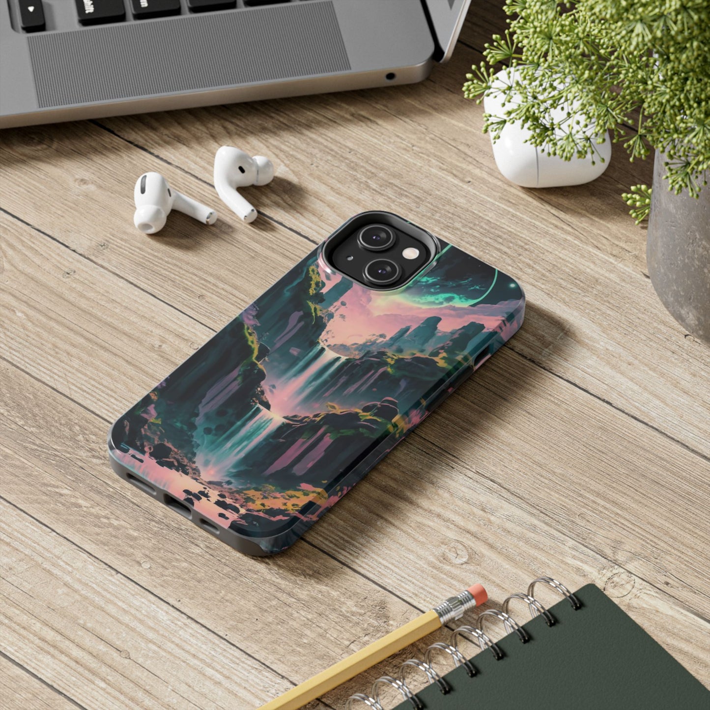 Moonfall Cascades Night View Tough Phone Case