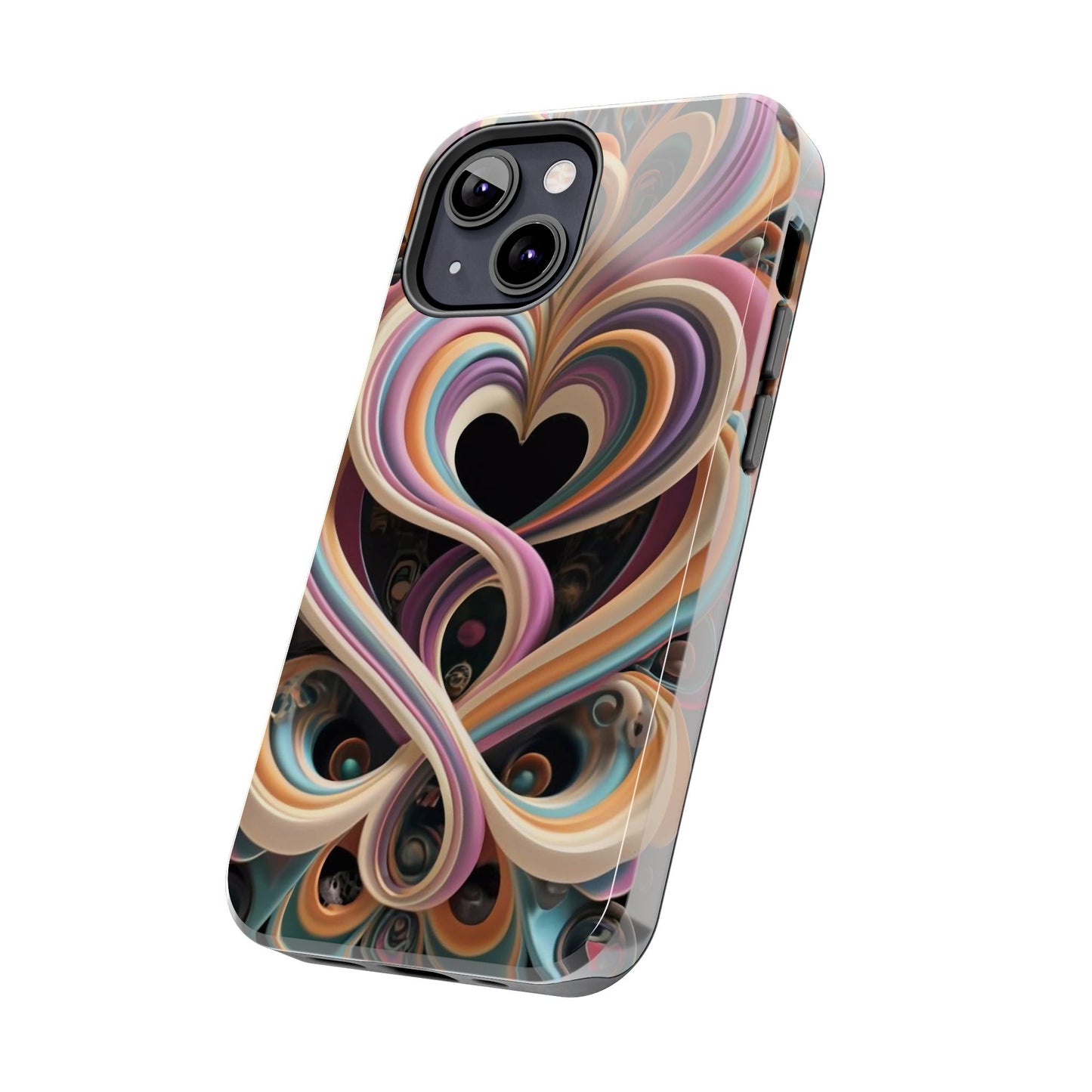 Pastel Heart Wave Abstract Tough Phone Case