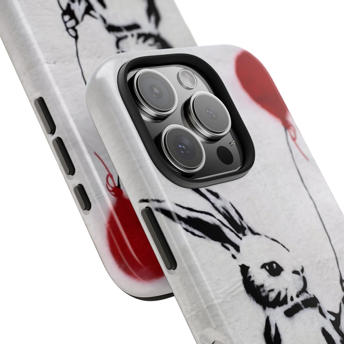 Banksy-Inspired Rabbit Balloon Escape Tough Phone Case