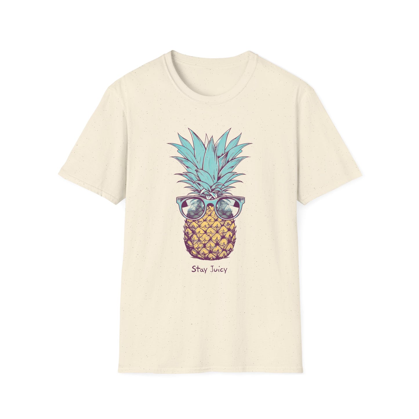 Stay Juicy Pineapple Unisex Softstyle T-Shirt - Comfortable Tee with Playful Pineapple Design for Summer Vibes