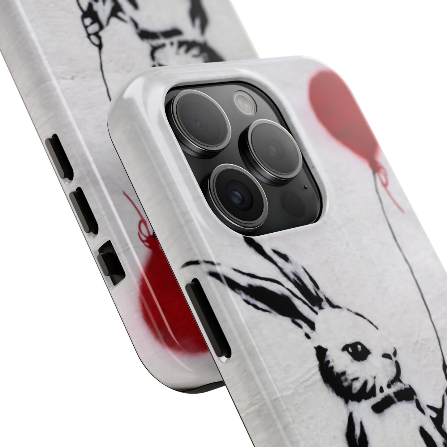 Banksy-Inspired Rabbit Balloon Escape Tough Phone Case