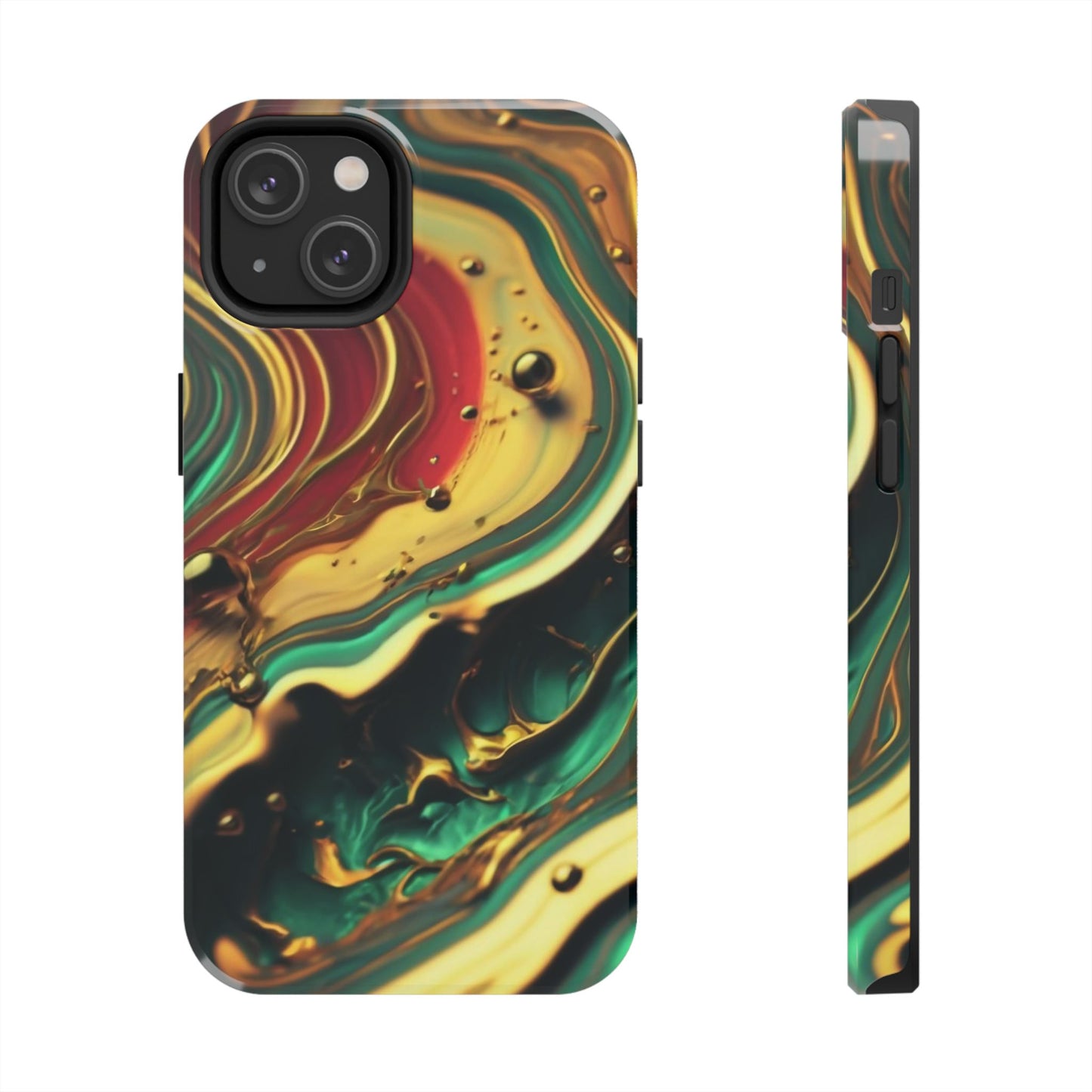 Golden Fluid Waves Defender Case