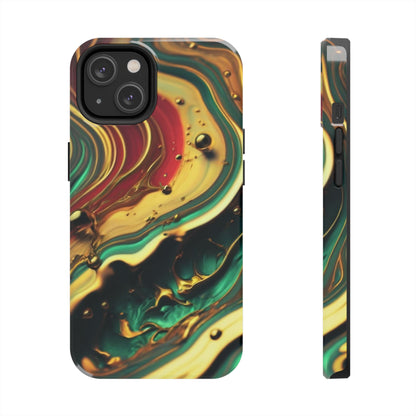 Golden Fluid Waves Defender Case