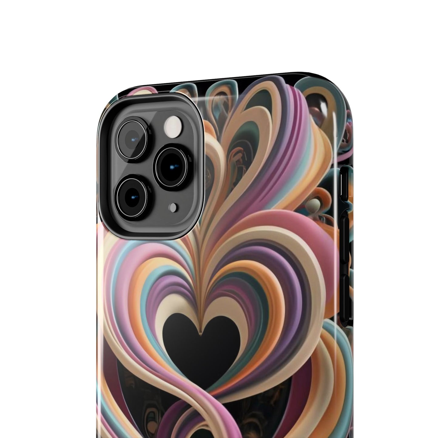 Pastel Heart Wave Abstract Tough Phone Case