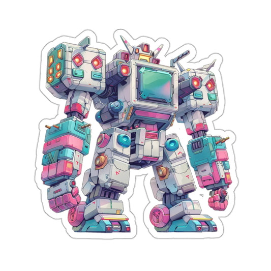 Retro Blocky Robot Sticker