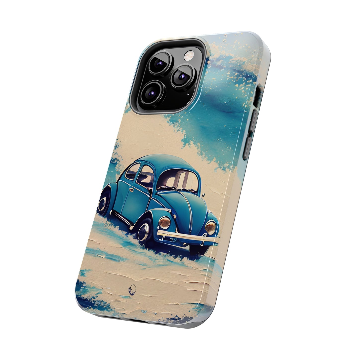 Wave Chasing Painted Blue VDub Beetle - Tough Phone Case